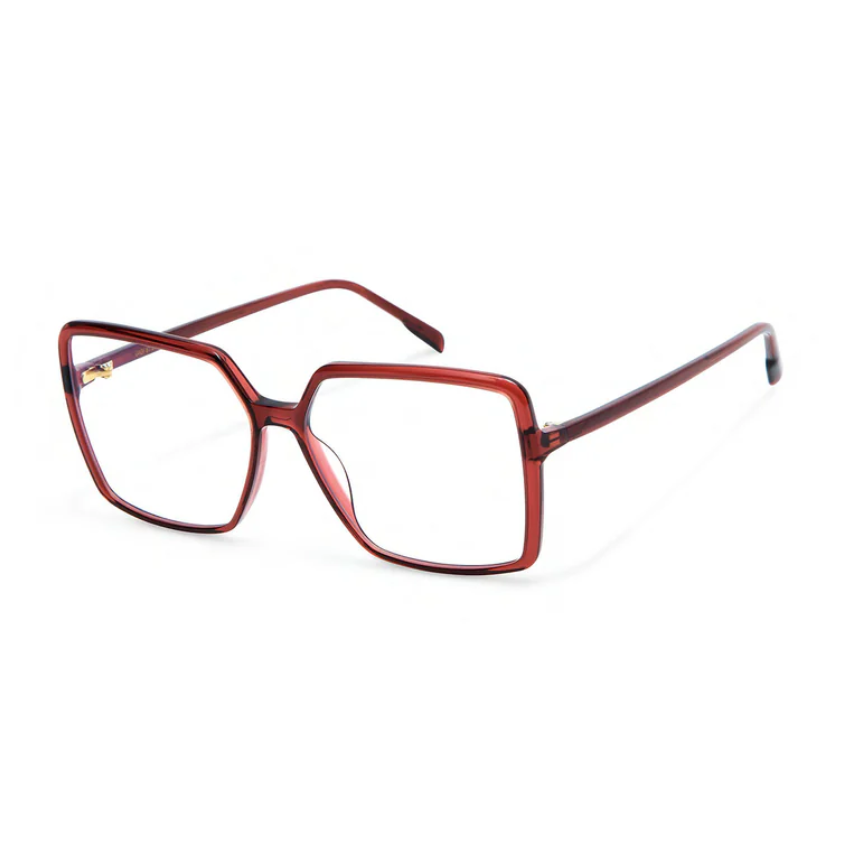 GIGI Studios Lenka 8136/9 montatura square trasparente-ambra in acetato