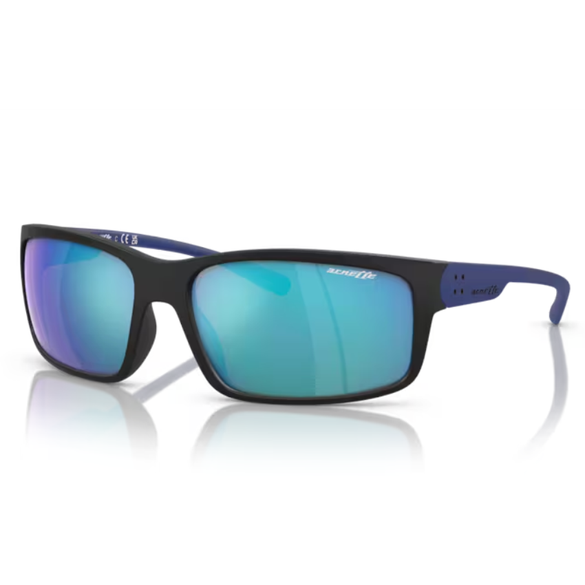 Arnette 4242 251125 Fastball 2.0 occhiali da sole uomo rettangolari propionato nero opaco lenti blu specchiate sport lifestyle urbano