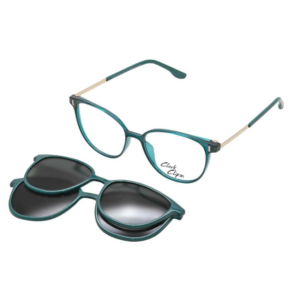 Clark-1458-C3-verde-montatura-TR90-forma-pantos-clip-on-magnetico