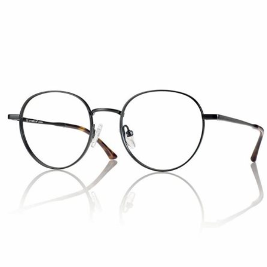 CentroStyle F056848002000 montatura titanio ultraleggero nero opaco forma rotonda naselli silicone terminali acetato regolabili
