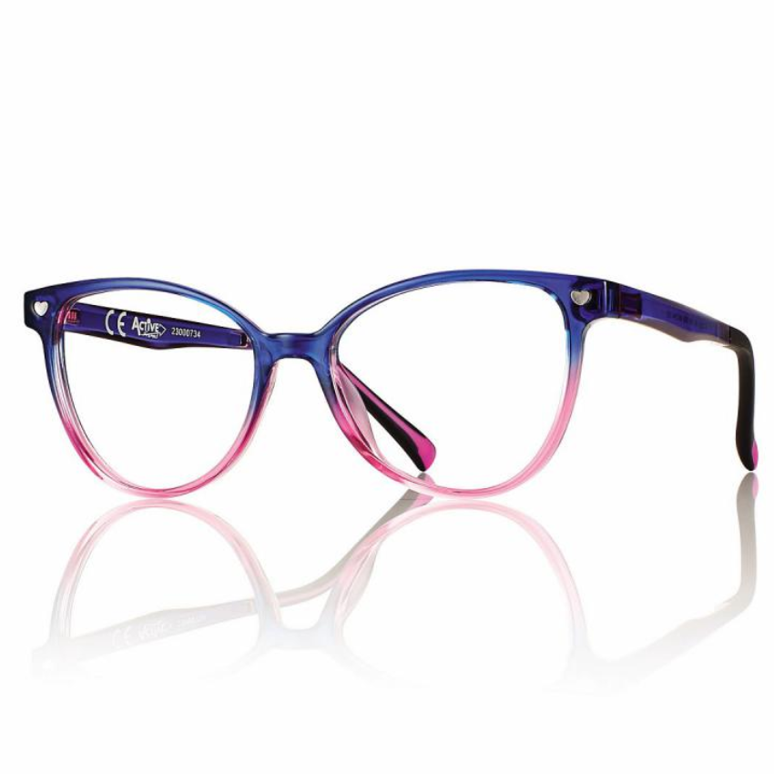 Centrostyle-F050046168000-blu-rosa-montatura-plastica-forma-cat-eye-clip-on-da-sole-bambino-leggera