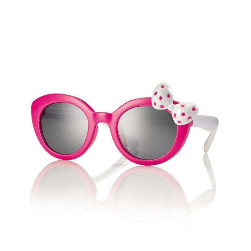 Centrostyle S0578 S057844091001 occhiali da sole bambino unisex acetato fucsia con fiocco bianco pois lenti protettive