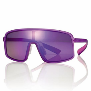 Centrostyle S0621 S062100285062 occhiali da sole sportivi unisex TR90 viola trasparente lenti specchiate dettagli fucsia