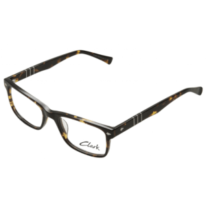 Occhiali da vista CLARK 1242 2 uomo squadrati in acetato havana chiaro full rim su sfondo bianco