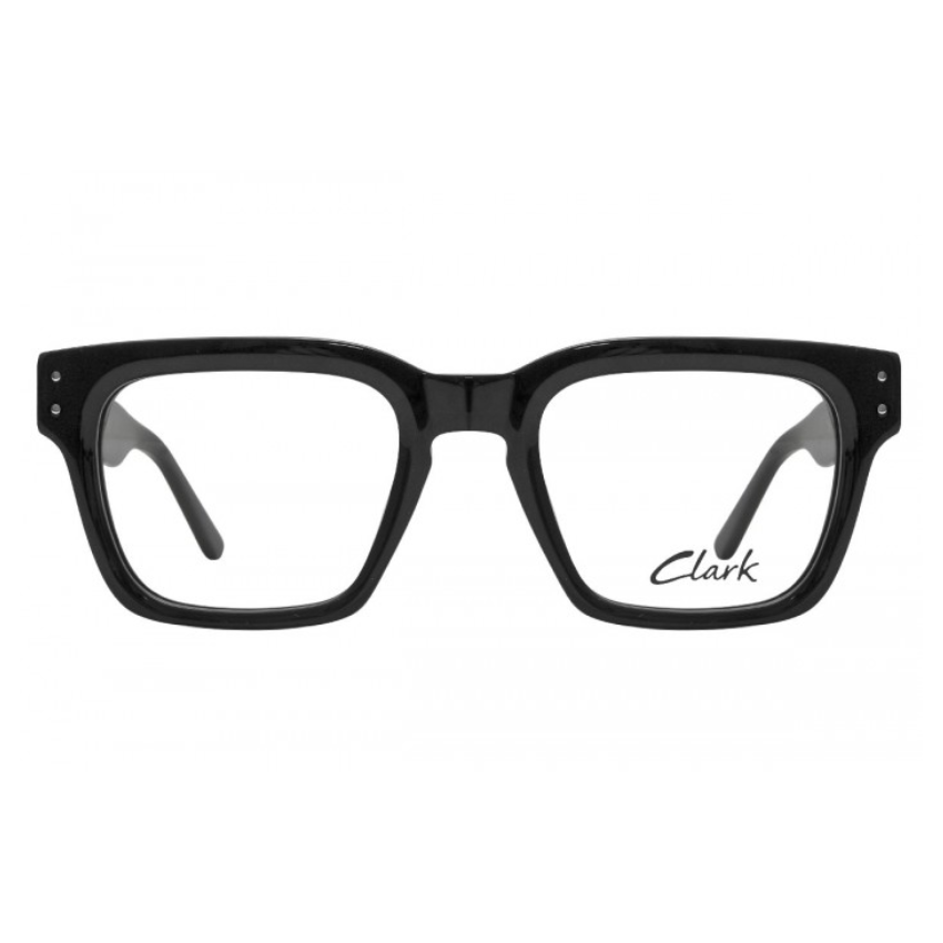 Clark-1496-001-nero-montatura-rettangolare-frontale-spesso-dettagli-rivetti-stile-urbano-classico