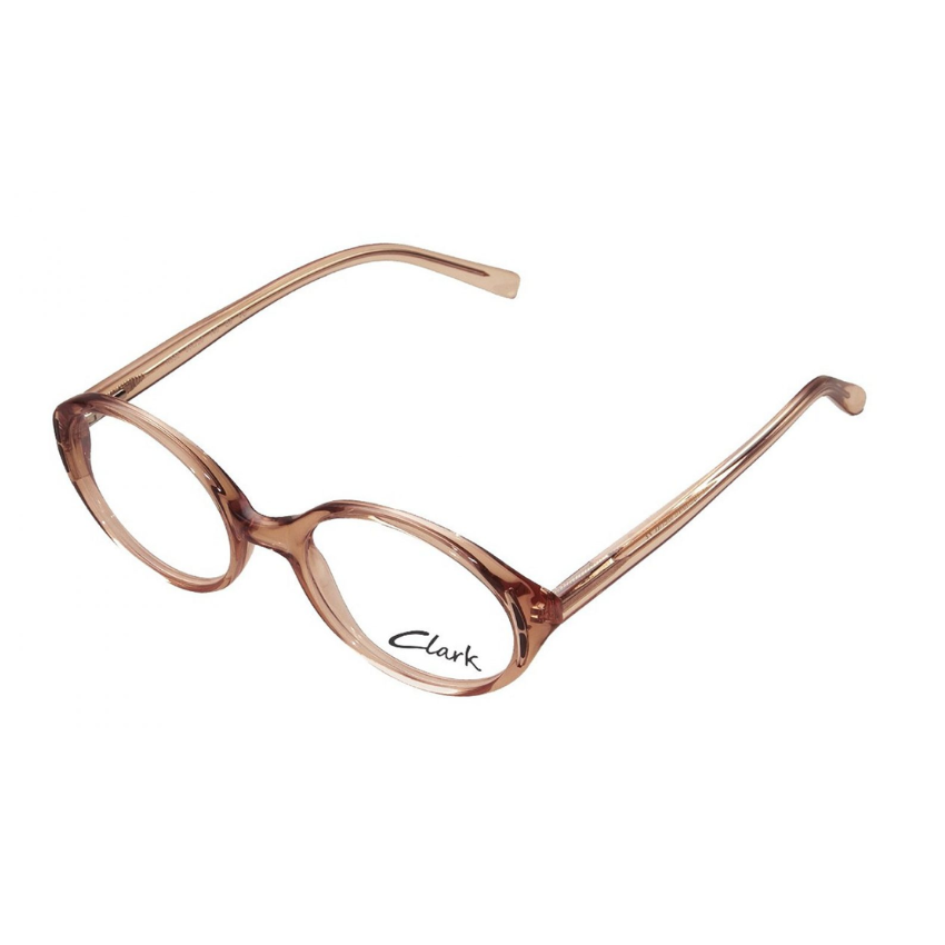Clark 332 p06 occhiali da vista donna tondi acetato rosa nude trasparente cerniere flex stile delicato femminile