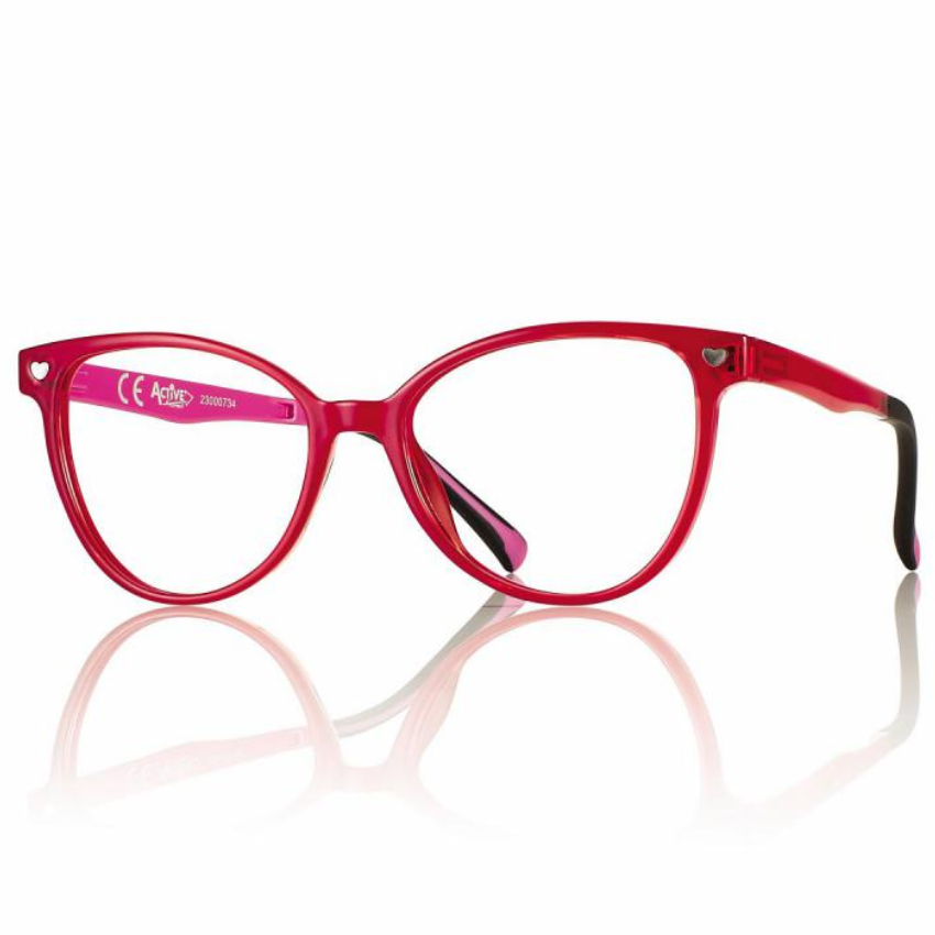 Centrostyle-F050046021000-rosso-lucido-montatura-plastica-forma-cat-eye-dettagli-cuore-leggera-bambina