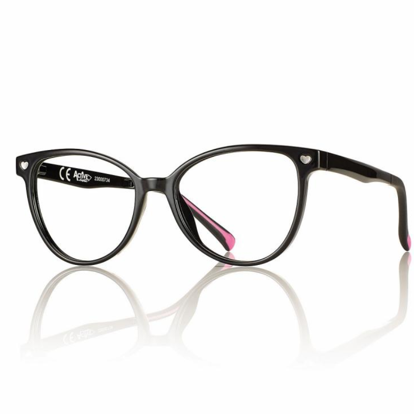 Centrostyle-F050048001000-nero-montatura-plastica-forma-cat-eye-clip-on-da-sole-dettaglio-cuore-bambino