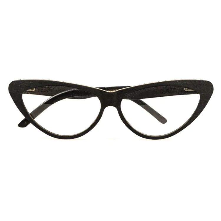 Occhiali da vista donna in legno Feb31st Bella marrone striato cat eye