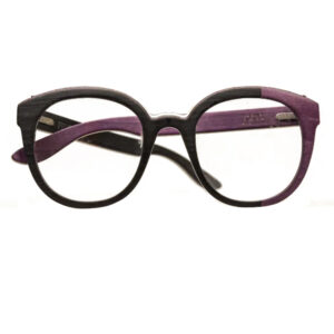 Occhiali da vista femminili in legno Feb31st Frediana CO45793K06S nero e viola