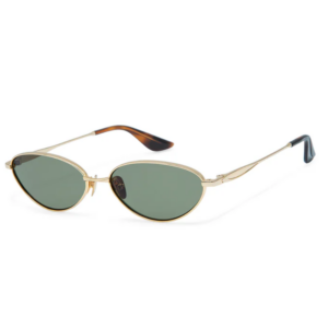 Gigi Studios GS1038 Thrive montatura metallo acciaio inox champagne aste tartarugato marrone lenti verdi CR39 occhiale rotondo