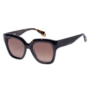 Gigi Studios Louise 64570 2 occhiali da sole donna montatura butterfly acetato nero tartarugato marrone volumi scolpiti lenti marrone sfumato