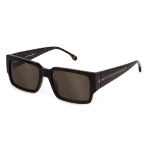 Lozza SL4317 0722 Riviera 2 occhiali da sole uomo squadrati acetato havana scuro lenti marroni stile classico italiano vintage