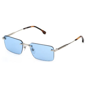 Lozza SL2420 579 Portofino 8 occhiali da sole glasant montatura argento lenti azzurre rettangolari