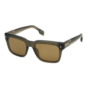 Lozza Adagio 4 SL4356M 090Y occhiali da sole quadrati acetato marrone oliva trasparente lenti marroni design italiano elegante