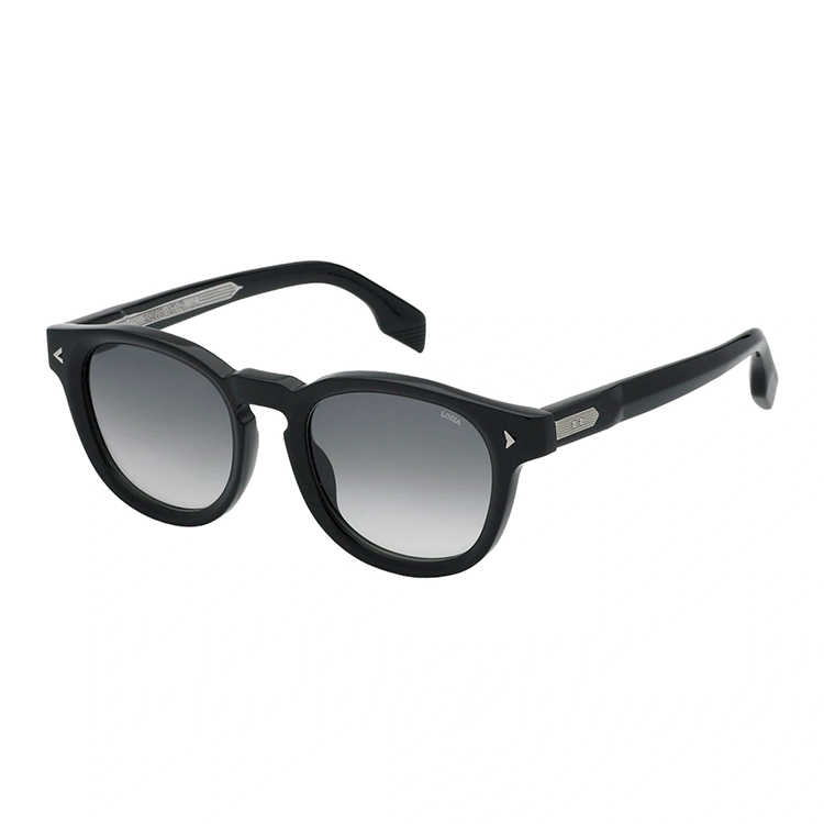 Lozza Adagio 5 SL4357M 700 occhiali da sole pantos acetato nero lucido lenti fumo design italiano classico