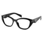 Occhiali da vista donna Prada 21ZV 16K101 in acetato nero cat eye