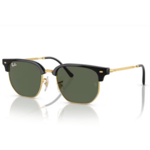 Ray-Ban Junior RB9116S montatura acetato iniettato nero su oro lenti verdi scure ciliare marcato naselli regolabili squadrato junior bambini