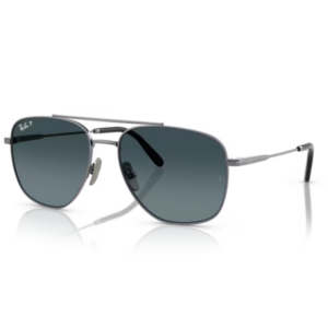 Ray-Ban WILLIAM TITANIUM RB8097 165/S3 occhiali da sole montatura titanio gunmetal lenti blu sfumate polarizzate forma quadrata aviator