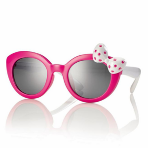 Occhiali da sole CentroStyle S057844086001 bambini rosa fun con montatura tondeggiante e dettaglio a fiocco