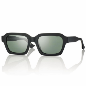 Occhiali da sole Centrostyle S058952002002 montatura acetato nero squadrato lenti verdi polarizzate categoria 3 protezione UV 400 unisex