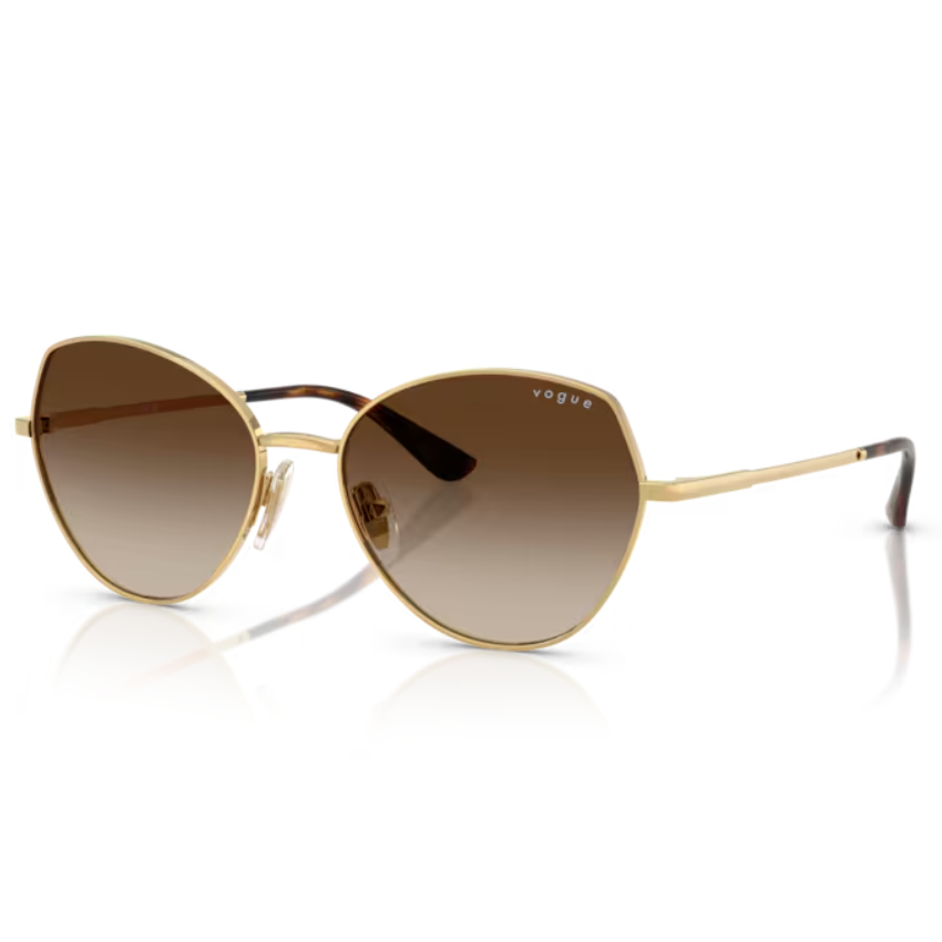 Occhiali da sole Vogue VO4330S 280/13 montatura metallo oro irregolare lenti marroni sfumate categoria 3 geometrica donna eleganza sofisticata
