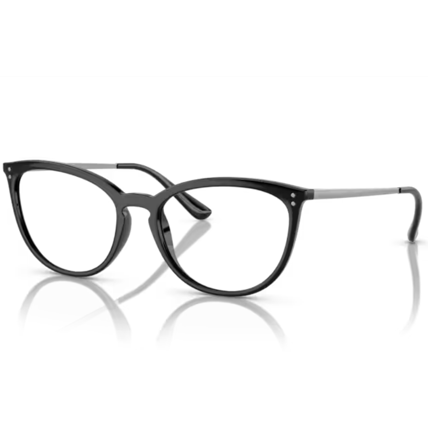 Vogue VO5276 W44 montatura acetato nero aste metallo grigio forma rotonda sofisticata contemporanea donna
