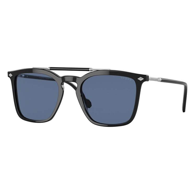 Occhiali da sole Vogue VO5463S W44/80 nero acetato forma squadrata lenti blu scuro montatura unisex