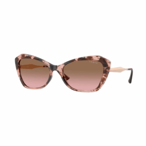 Occhiali da sole Vogue 5626S 319914 oversize in acetato tartarugato con lenti gradazione marrone su sfondo bianco