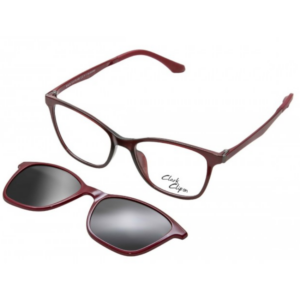Clark K1474 C2 montatura donna Ultem bordeaux forma rettangolare con clip-on magnetico da sole