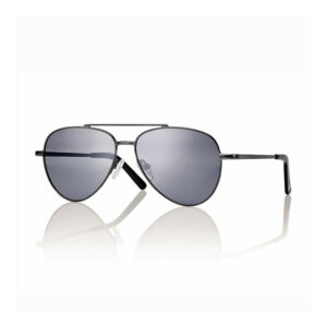 occhiali da sole Centrostyle S034348046001 aviator neri uomo con lenti specchiate grigie