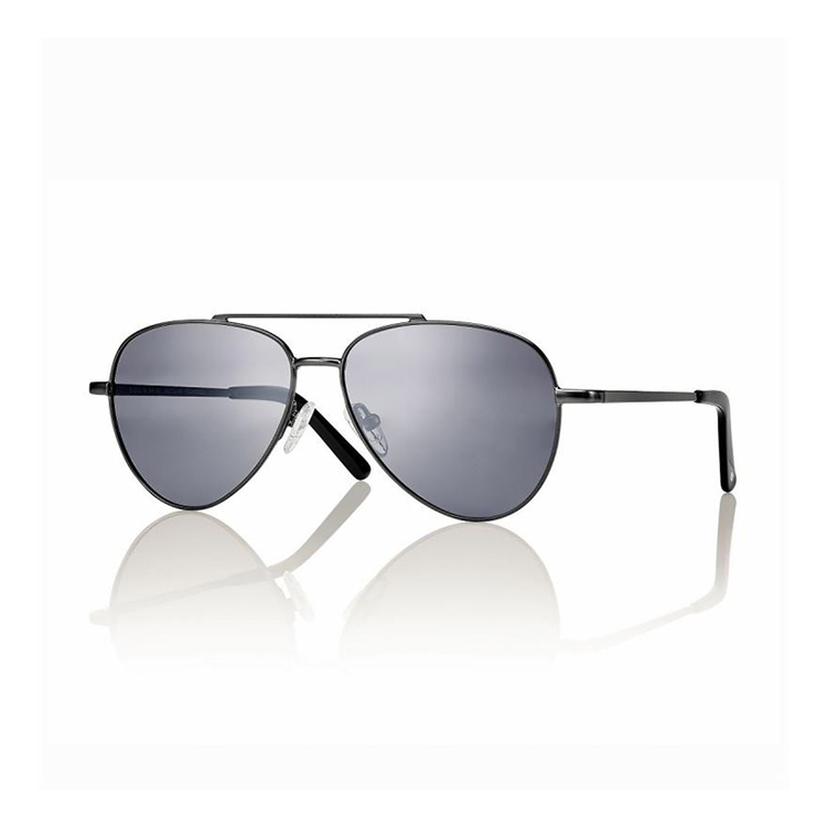 occhiali da sole Centrostyle S034348046001 aviator neri uomo con lenti specchiate grigie