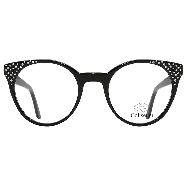 Trevi Coliseum CL220 001 occhiali donna forma rotonda acetato nero dettagli strass cristallizzati
