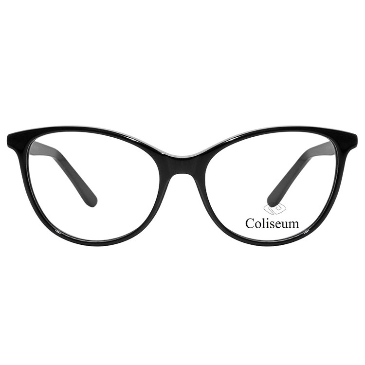 Trevi Coliseum CL224 colore 4 occhiali donna forma tonda acetato nero aste grigie artigianale