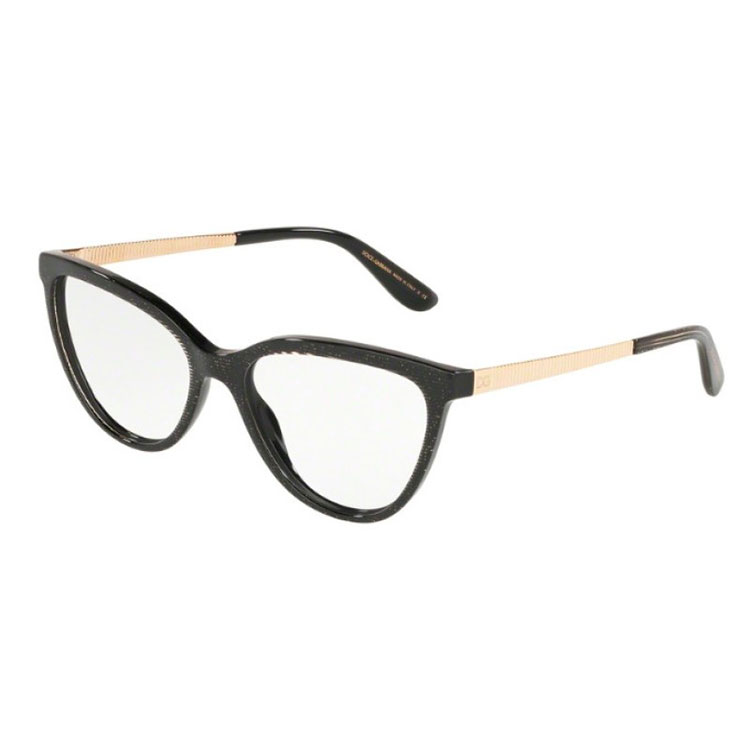 occhiali da vista Dolce & Gabbana 3315 3218 donna neri oro eleganti con aste dorate