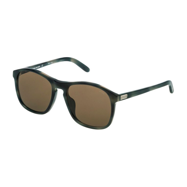 Lozza SL1845F Cooper 096N avana grigio occhiali da sole forma squadrata acetato lenti marroni unisex vintage
