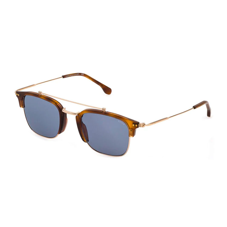 Lozza SL2374 Vicenza2 0300 oro rosé occhiali da sole forma wayfarer metallo lenti blu unisex classico rivisitato