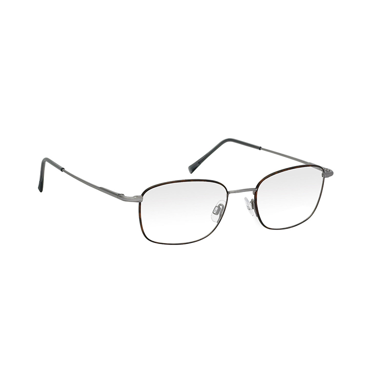 Occhiali da vista Luxol 19.69 AE541 marrone unisex eleganti con montatura metallica sottile