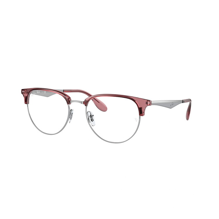 Montatura da vista Ray-Ban RX6396 3131 clubmaster rosso trasparente e argento