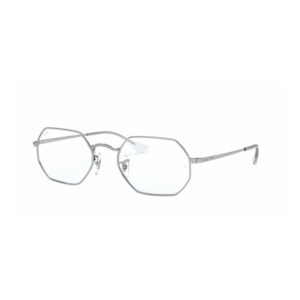 Montatura da vista Ray-Ban RX6456 2501 in metallo argento con forma esagonale