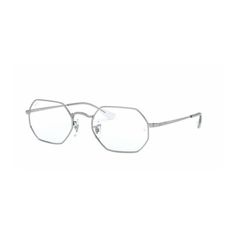 Montatura da vista Ray-Ban RX6456 2501 in metallo argento con forma esagonale