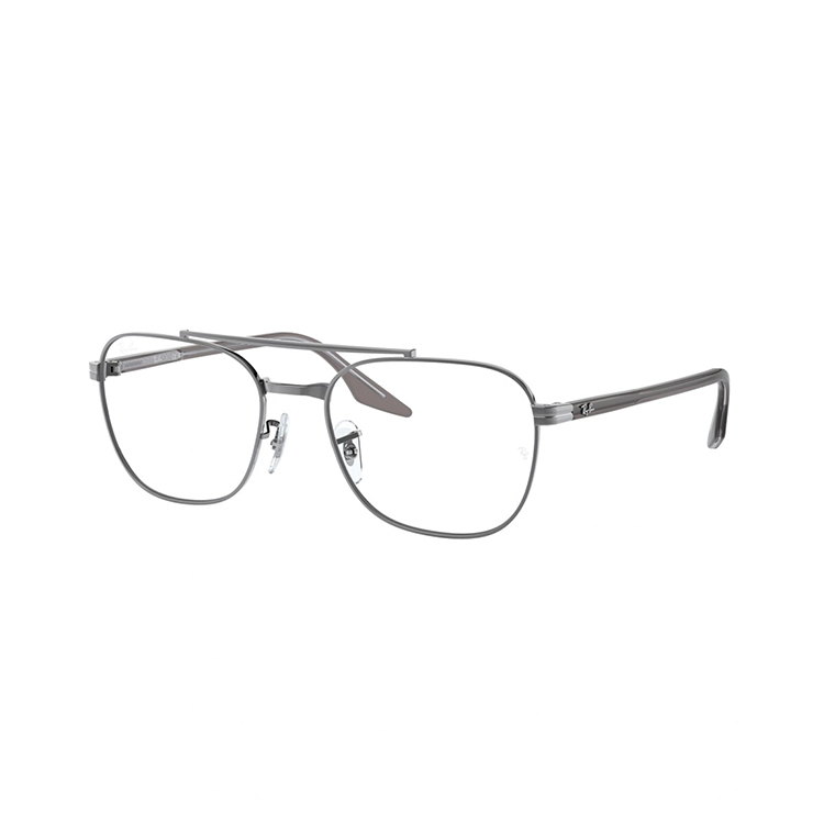 Occhiali da vista Ray-Ban RX6485 3123 aviator metallo grigio con doppio ponte
