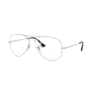 Occhiali da vista Ray-Ban RX6489 Aviator 2501 metallo argento con doppio ponte