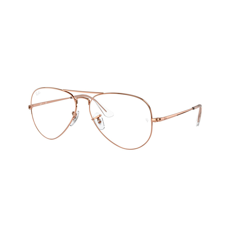 Occhiali da vista Ray-Ban RX6489 Aviator 3094 metallo rosa oro con doppio ponte