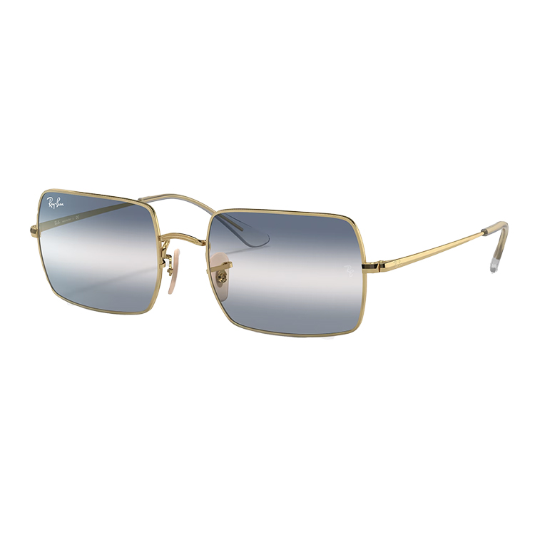 Ray-Ban 1969 Rectangle 001/GA occhiali da sole oro con lenti blu sfumate