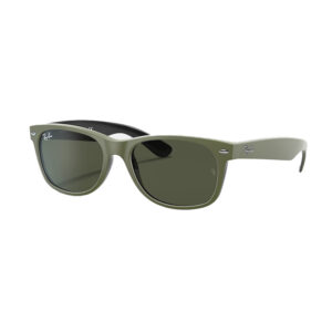 Occhiali da sole Ray-Ban 2132 New Wayfarer 646531 verde opaco con lenti G-15