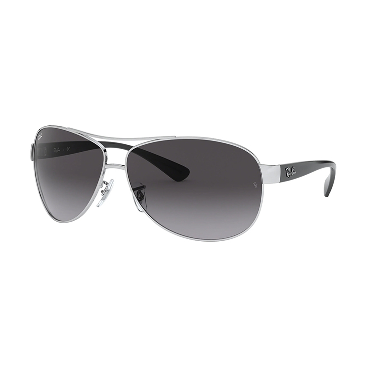 Occhiale da sole Ray-Ban RB3386 003/8G con montatura metallo argento e lenti grigio sfumato