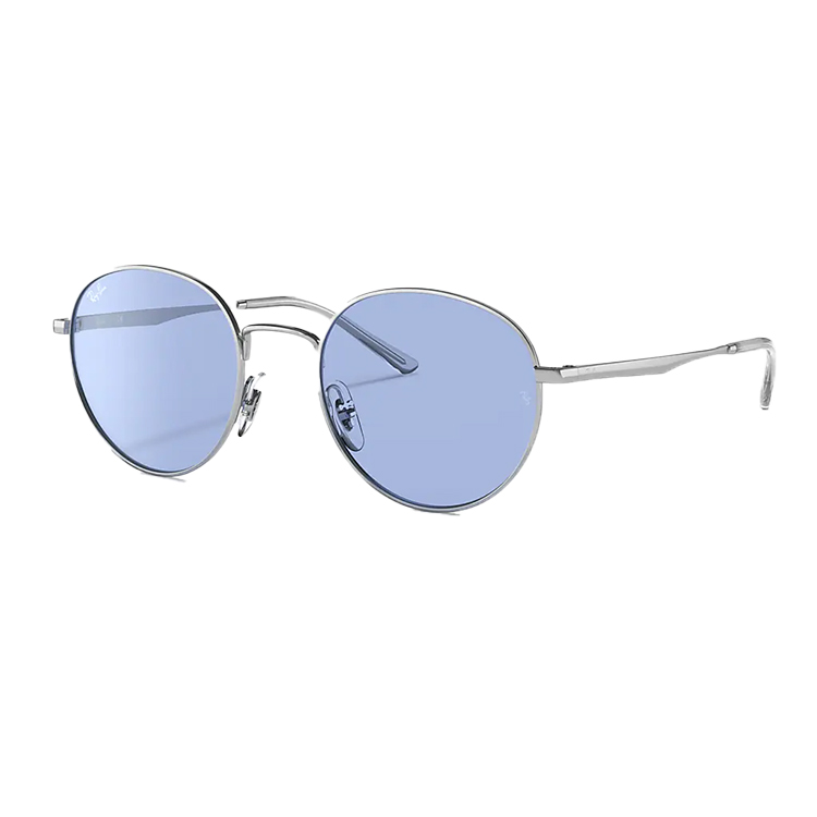 Occhiale da sole Ray-Ban RB3681 003/80 montatura metallica argento con lenti blu