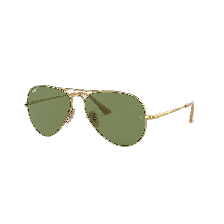 Occhiale da sole Ray-Ban RB3689 906409 montatura pilot dorata con lenti verdi