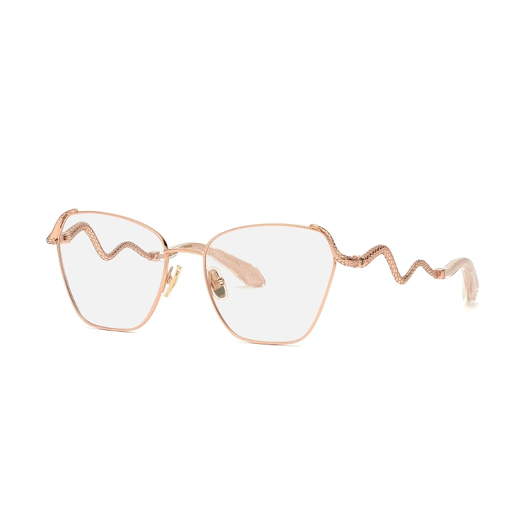 Occhiali da vista Roberto Cavalli VRC021M 08FC oro rosa lucido con dettagli sinuosi sulle aste
